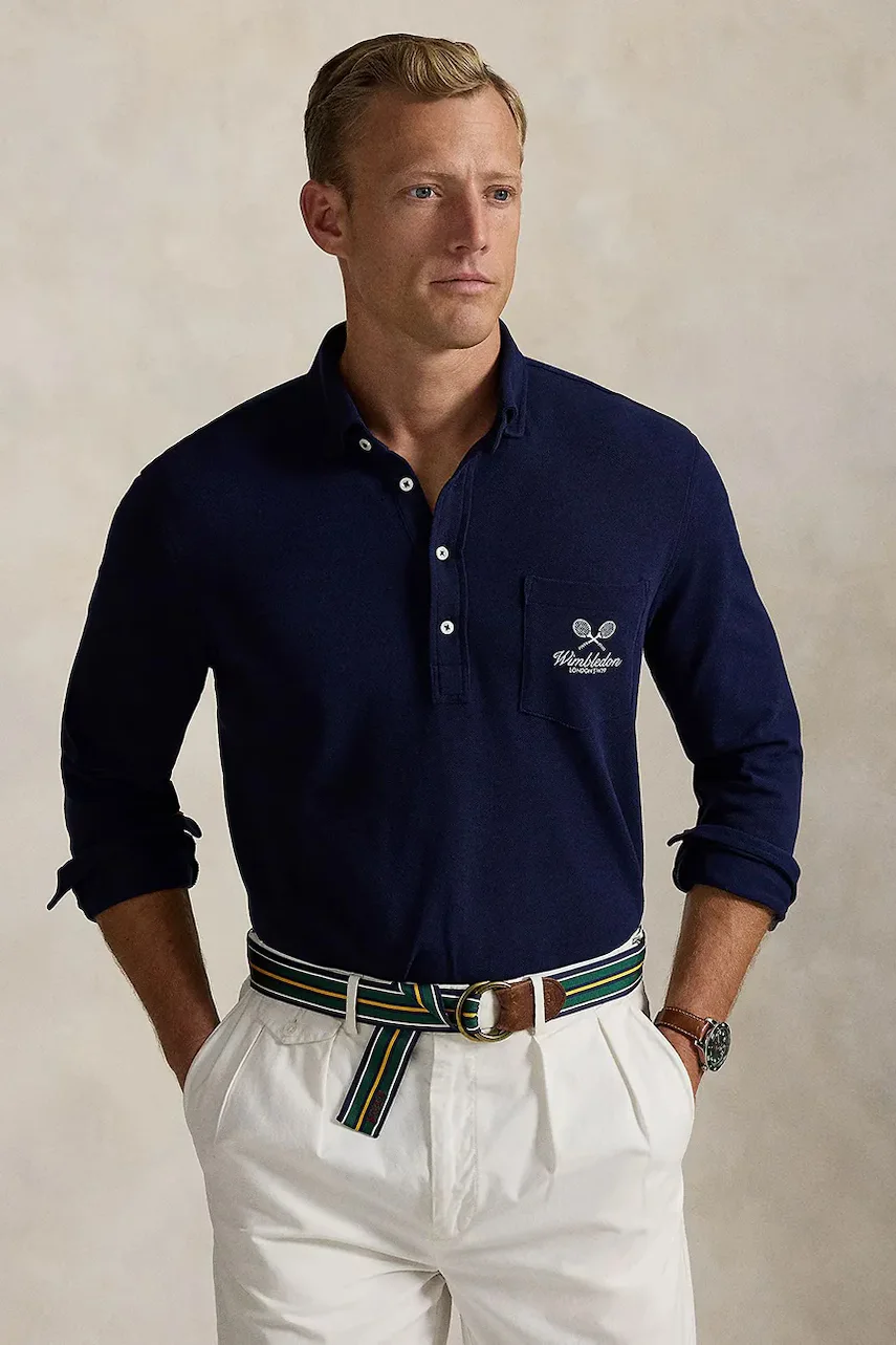 Polo Ralph Lauren Памучна блуза с дълги ръкави Wimbledon Collection