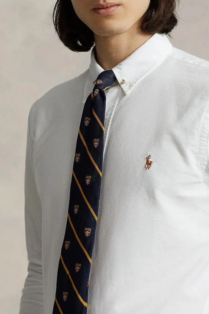 Polo Ralph Lauren Памучна риза мъжка в бяло със стандартна кройка с яка с копче 710792041