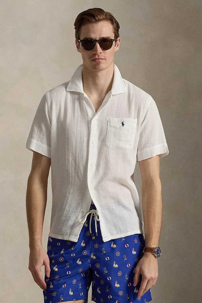 Polo Ralph Lauren Памучна риза в сиво със свободна кройка 710B14259