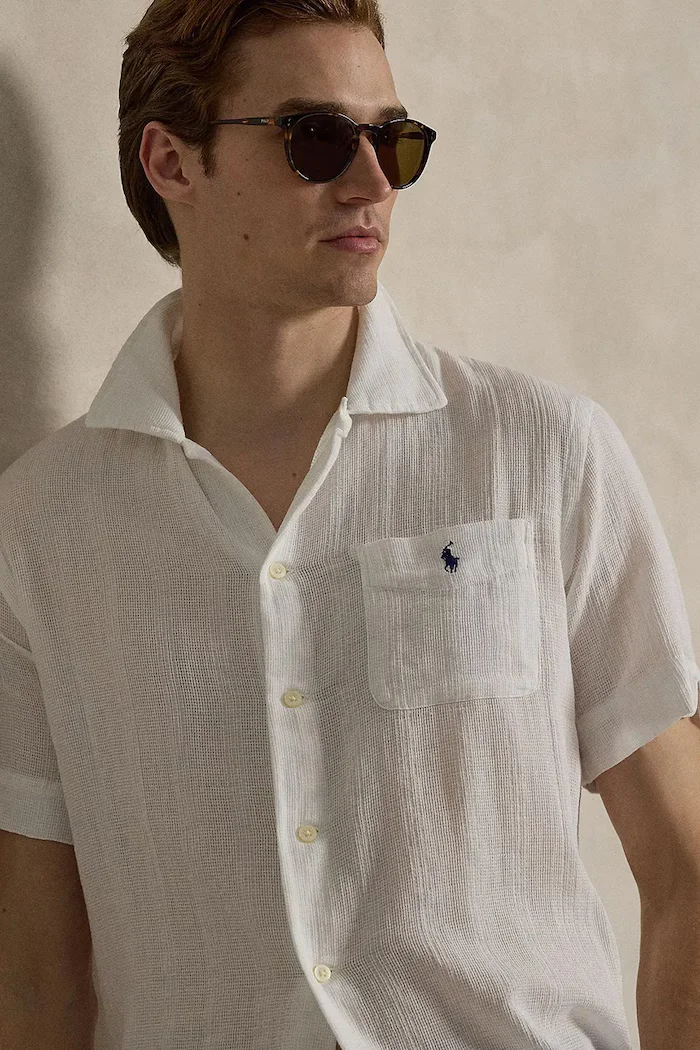 Polo Ralph Lauren Памучна риза в сиво със свободна кройка 710B14259
