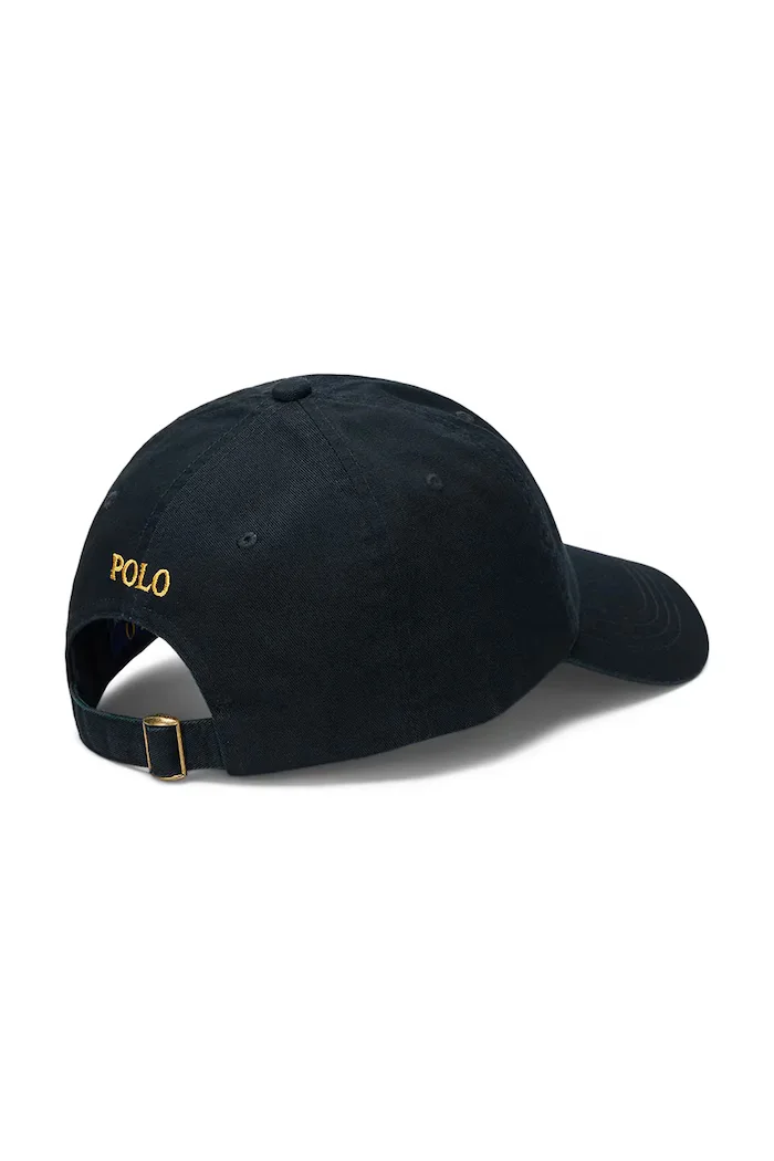 Polo Ralph Lauren Памучна шапка с козирка в черно с изчистен дизайн 710903105