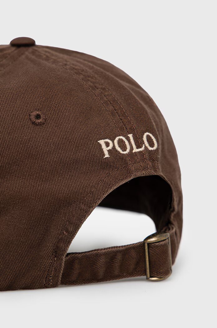 Polo Ralph Lauren Памучна шапка с козирка в кафяво с апликация