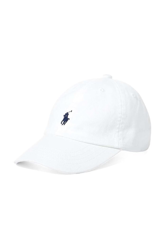 Polo Ralph Lauren Памучна шапка в бяло с апликация