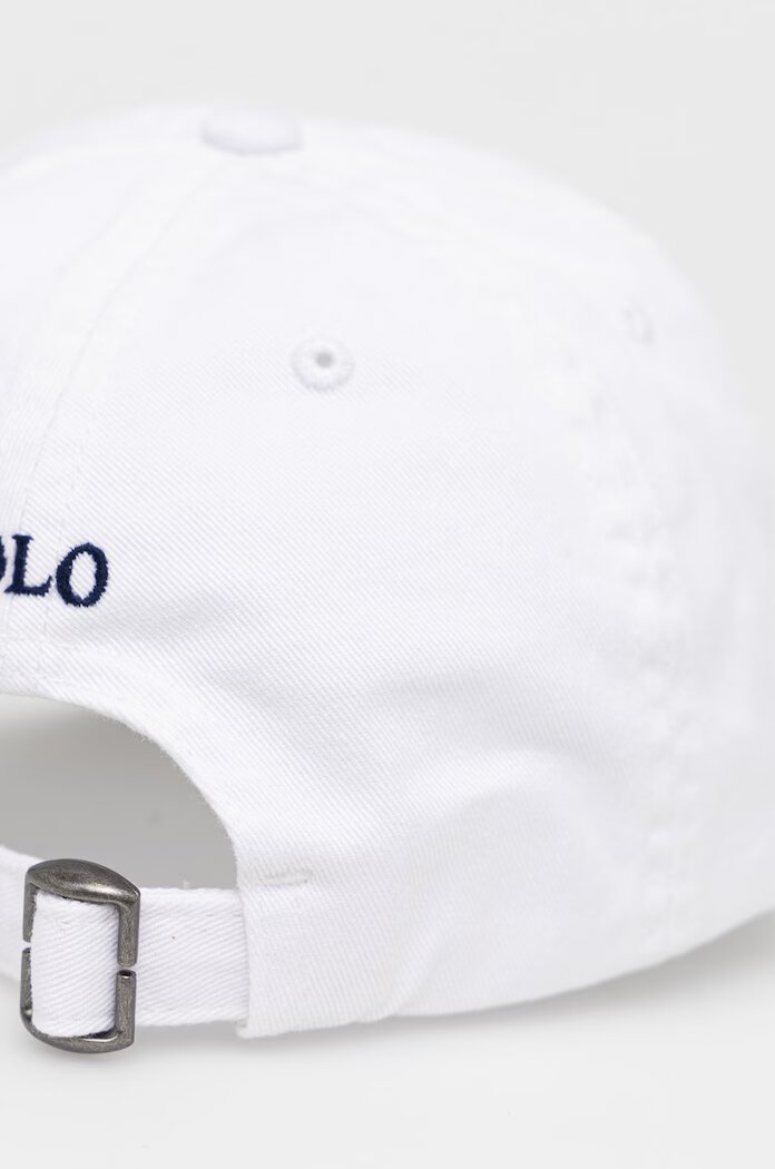 Polo Ralph Lauren Памучна шапка в бяло с апликация