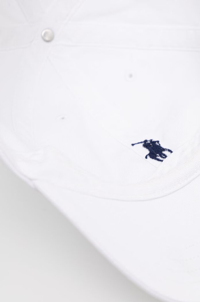 Polo Ralph Lauren Памучна шапка в бяло с апликация