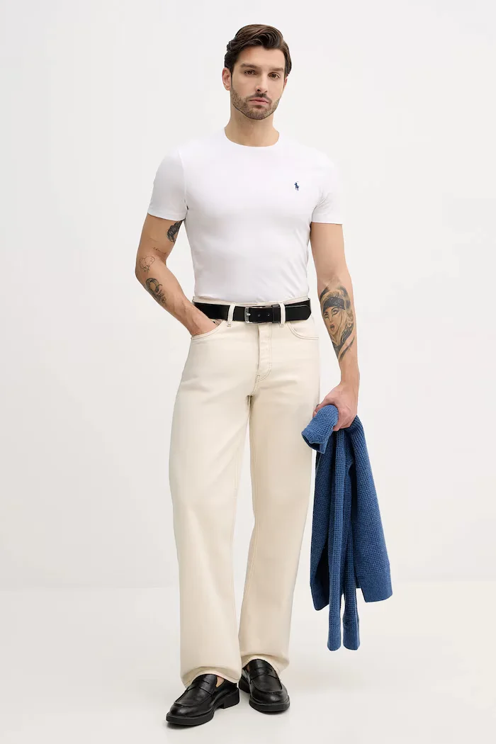 Polo Ralph Lauren Памучна тениска (2 броя) в бяло с изчистен дизайн 710B14689