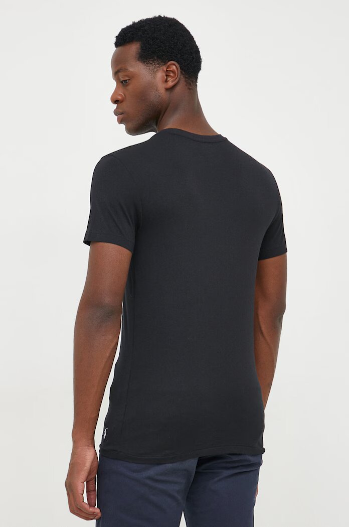 Polo Ralph Lauren Памучна тениска (3 броя) в черно с изчистен дизайн 714830304014