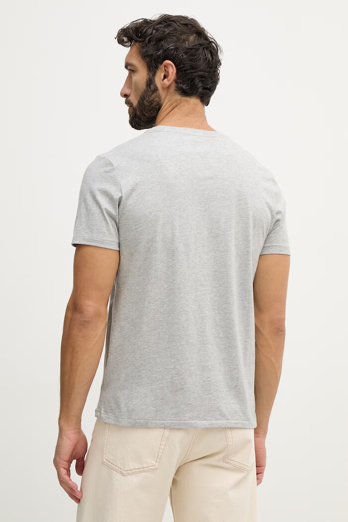 Polo Ralph Lauren Памучна тениска в сиво с изчистен дизайн 714844756