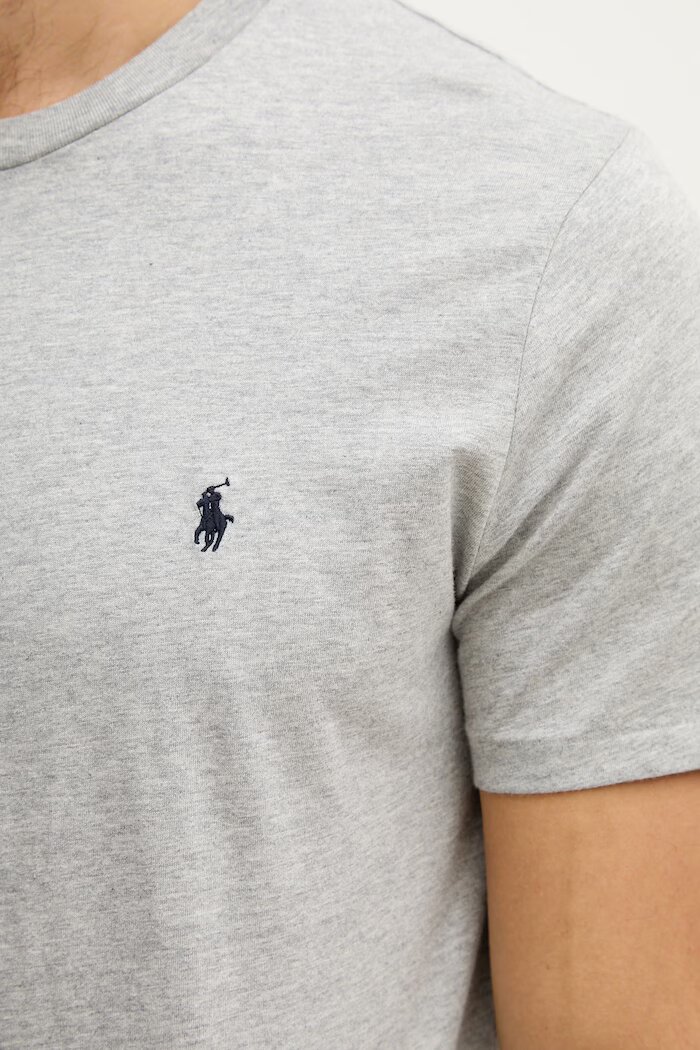 Polo Ralph Lauren Памучна тениска в сиво с изчистен дизайн 714844756