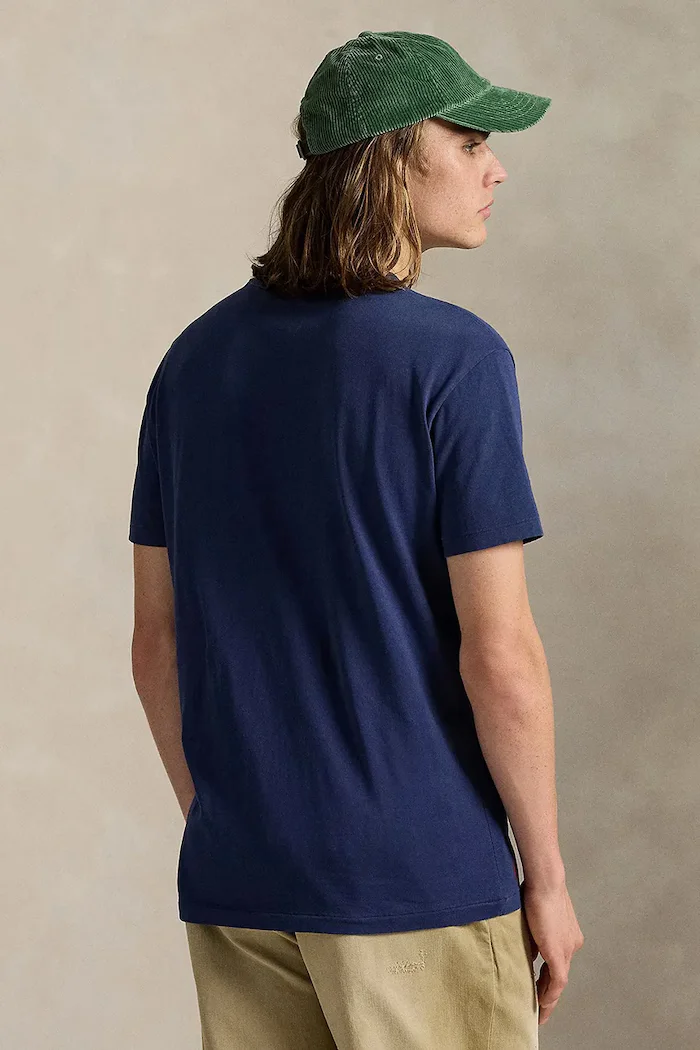 Polo Ralph Lauren Памучна тениска в тъмносиньо с изчистен дизайн 710977904