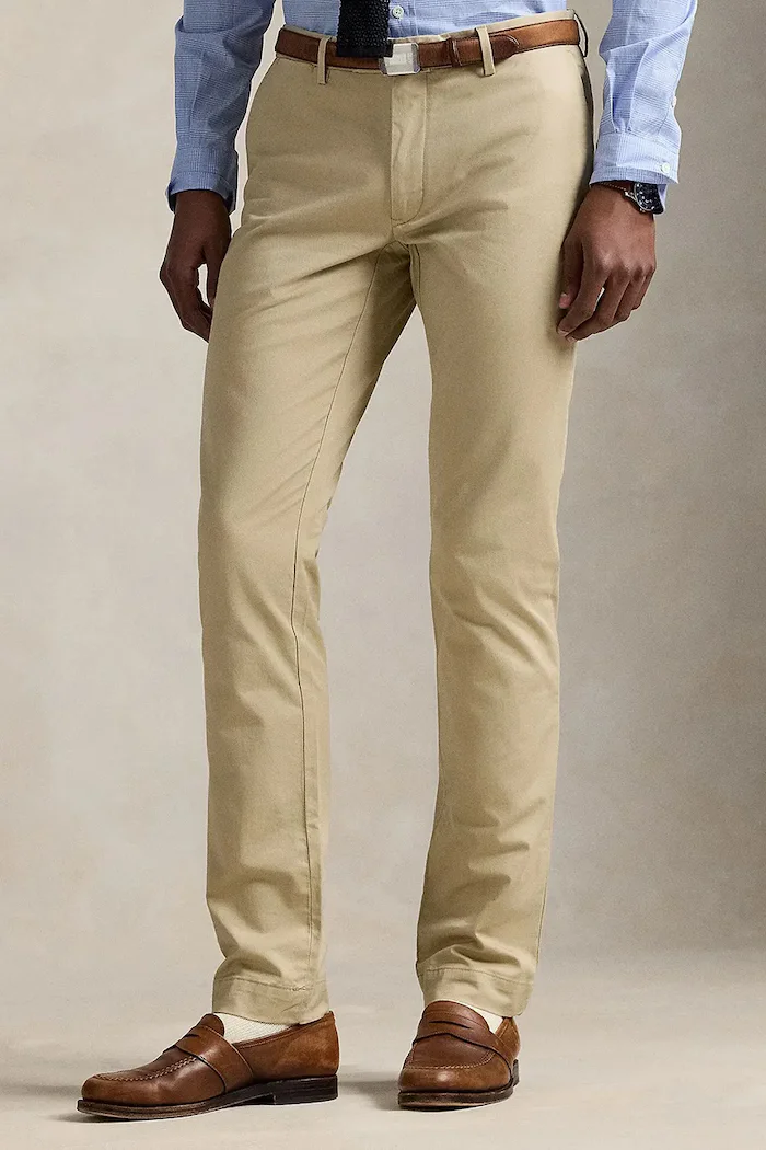 Polo Ralph Lauren панталон чино мъжки с памук бежов 710B23868