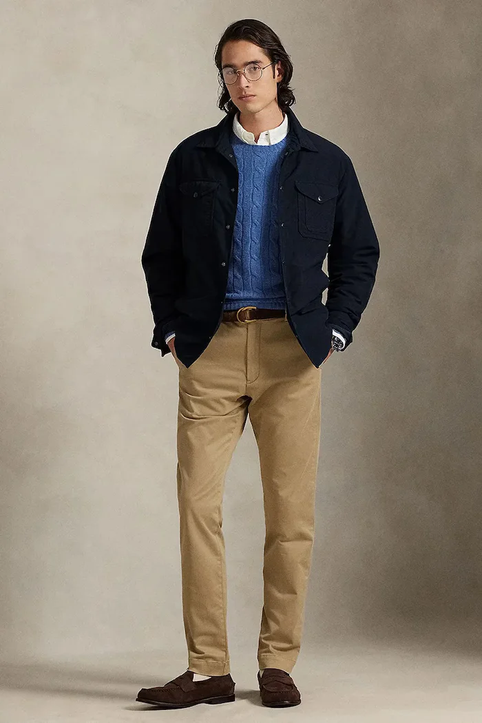 Polo Ralph Lauren панталон мъжки с памук бежов 710979503