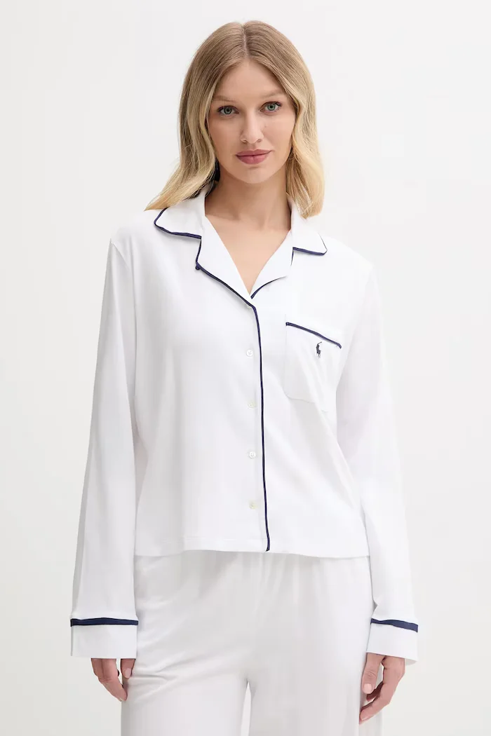 Polo Ralph Lauren пижама от две части дамска с памук бяла 4P0229