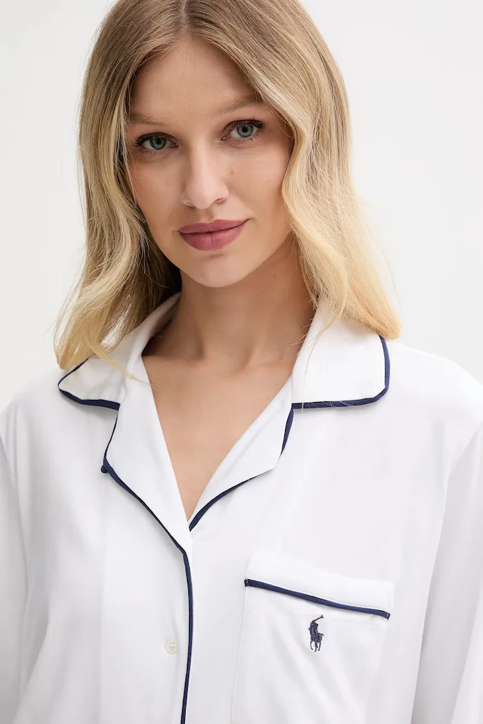 Polo Ralph Lauren пижама от две части дамска с памук бяла 4P0229