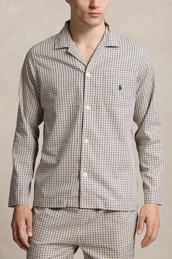 Polo Ralph Lauren пижама от две части мъжка от памук сива 714899627