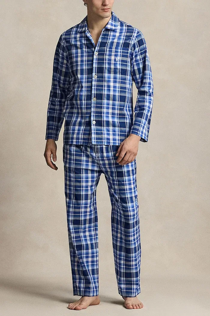 Polo Ralph Lauren пижама от две части мъжка памучна синя 714899627