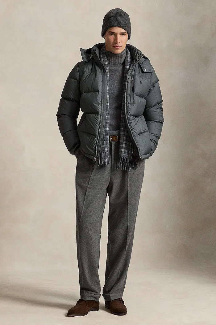 Polo Ralph Lauren пухено яке мъжко сиво 710968278