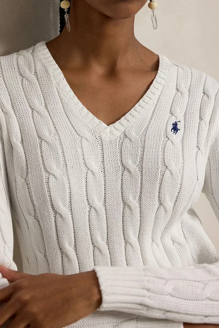 Polo Ralph Lauren пуловер дамски от памук бял 211971870