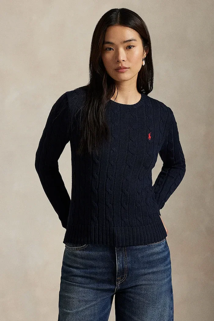 Polo Ralph Lauren пуловер дамски от памук тъмносин 211971869