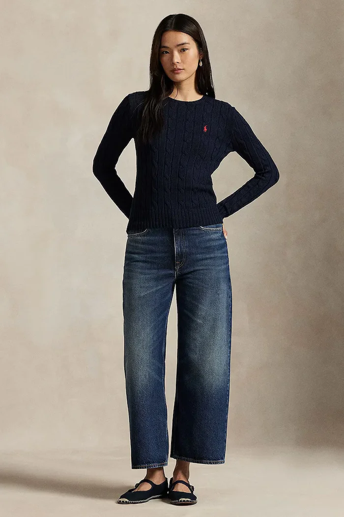 Polo Ralph Lauren пуловер дамски от памук тъмносин 211971869