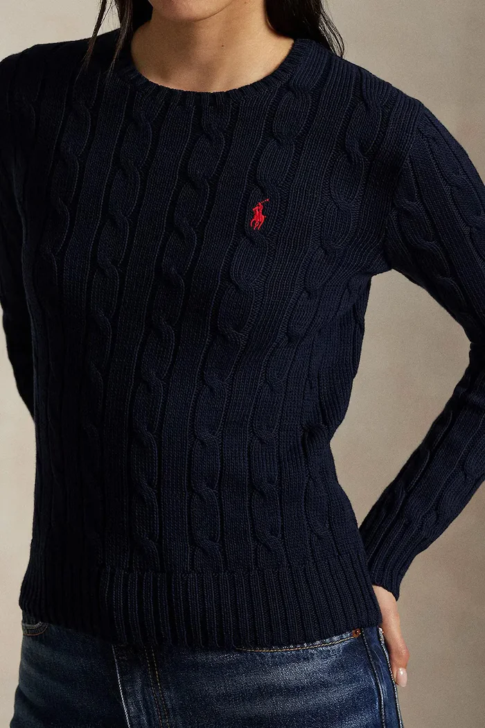 Polo Ralph Lauren пуловер дамски от памук тъмносин 211971869