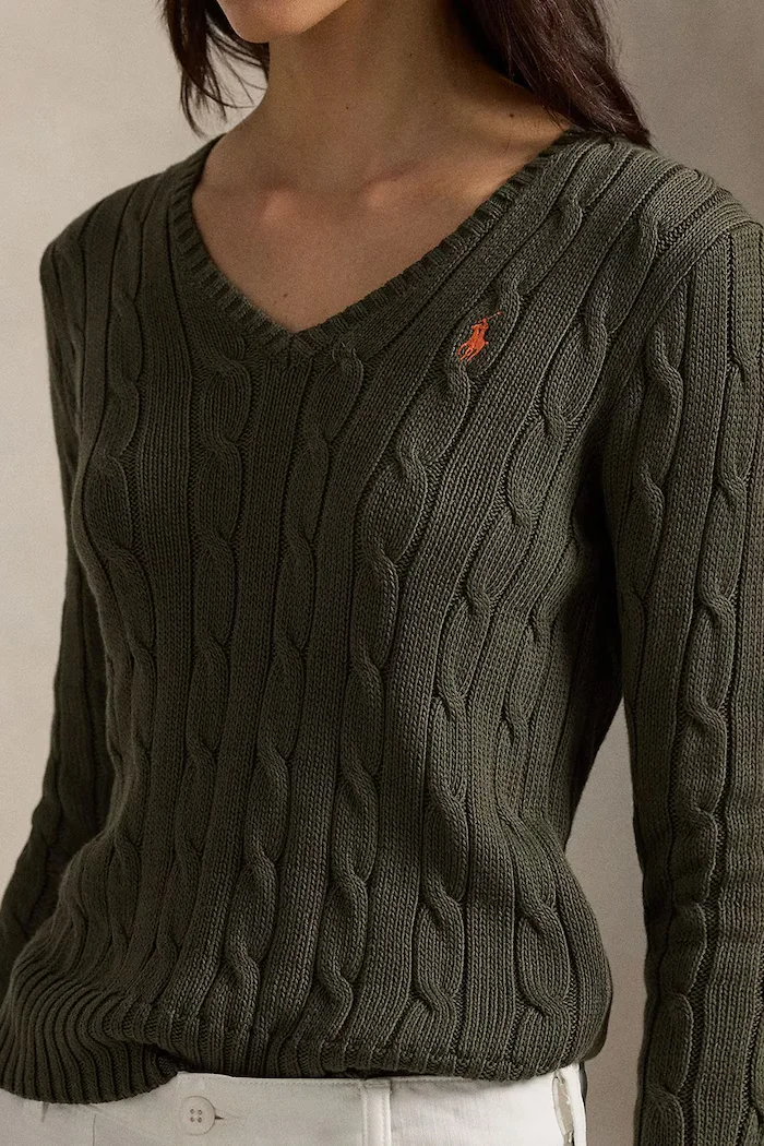 Polo Ralph Lauren пуловер дамски от памук зелен 211971870