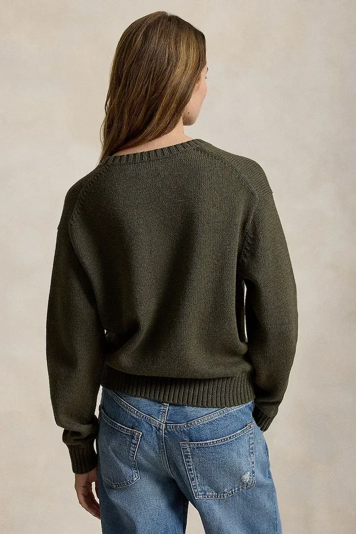 Polo Ralph Lauren пуловер дамски от памук зелен 211B17762