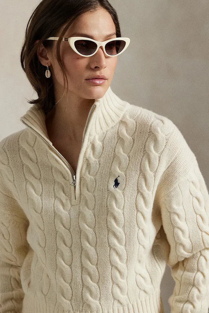 Polo Ralph Lauren пуловер дамски от вълна бял 211972130