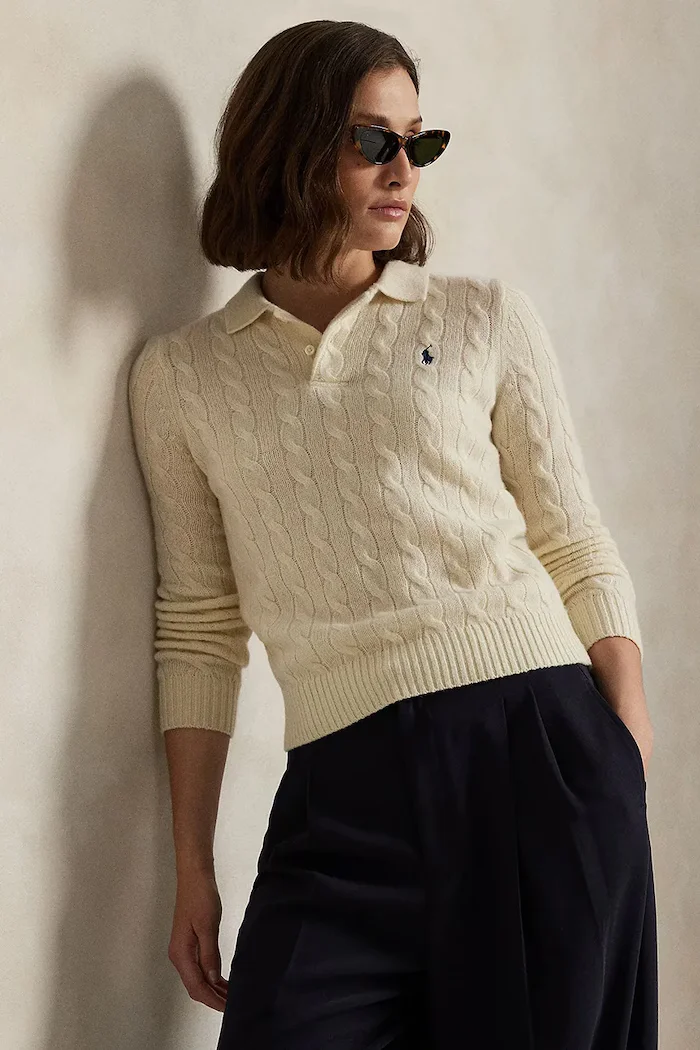 Polo Ralph Lauren пуловер дамски от вълна бял 211972132