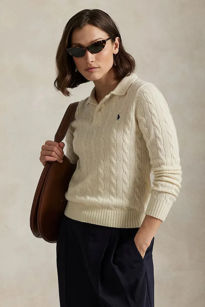 Polo Ralph Lauren пуловер дамски от вълна бял 211972132