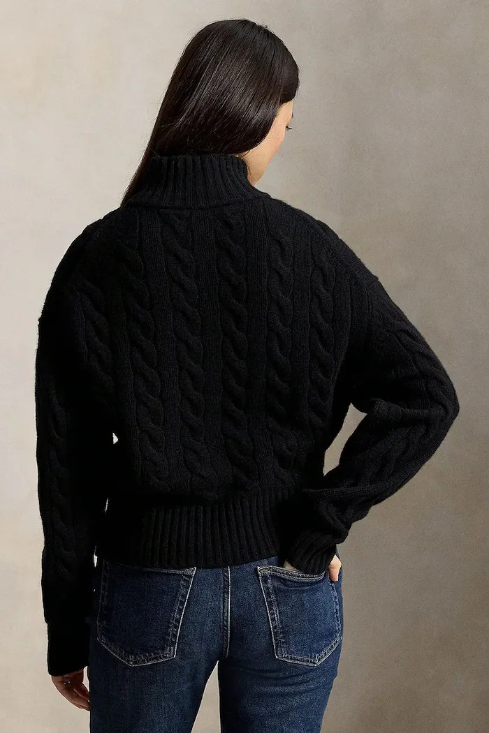 Polo Ralph Lauren пуловер дамски от вълна черен 211972130