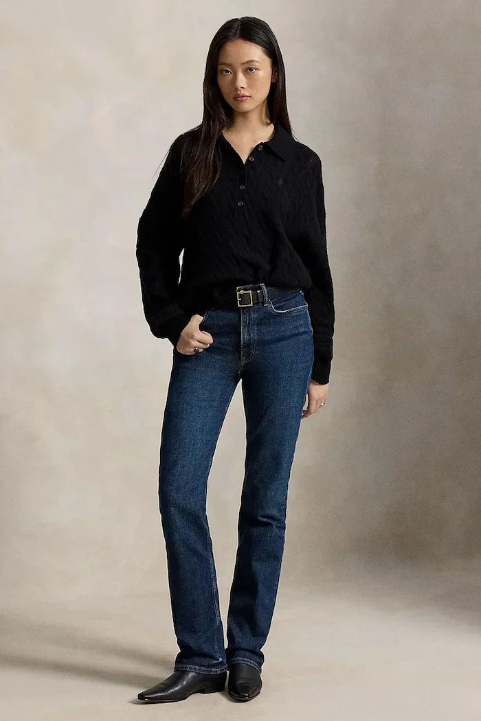 Polo Ralph Lauren пуловер дамски от вълна черен 211B17767