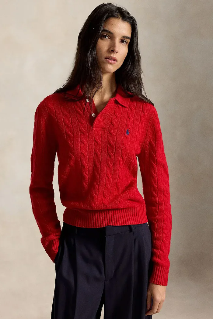 Polo Ralph Lauren пуловер дамски от вълна червен 211972132