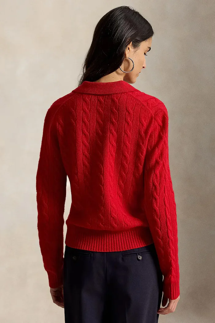 Polo Ralph Lauren пуловер дамски от вълна червен 211972132