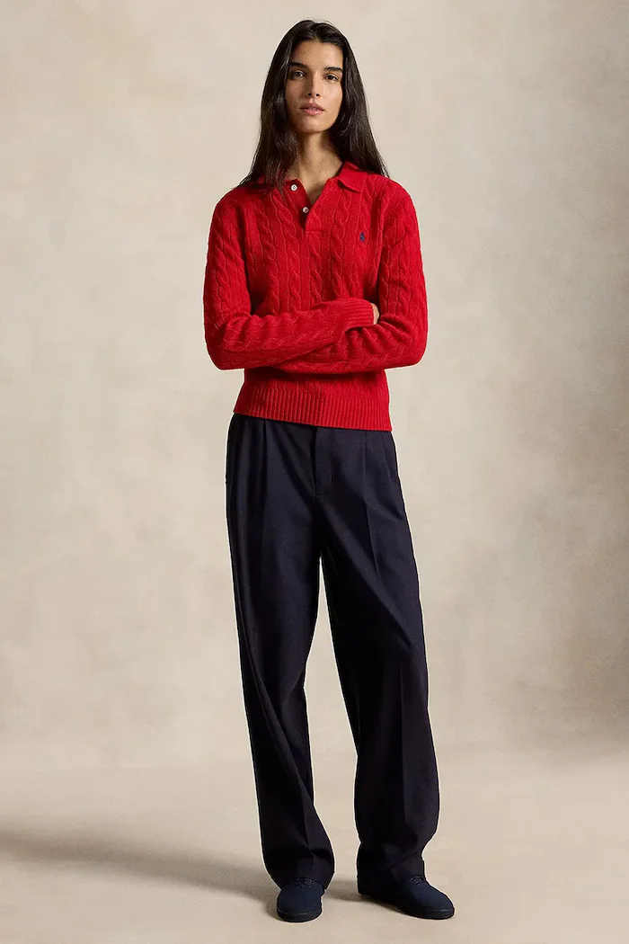 Polo Ralph Lauren пуловер дамски от вълна червен 211972132