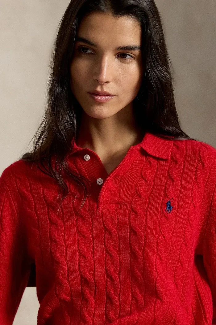 Polo Ralph Lauren пуловер дамски от вълна червен 211972132