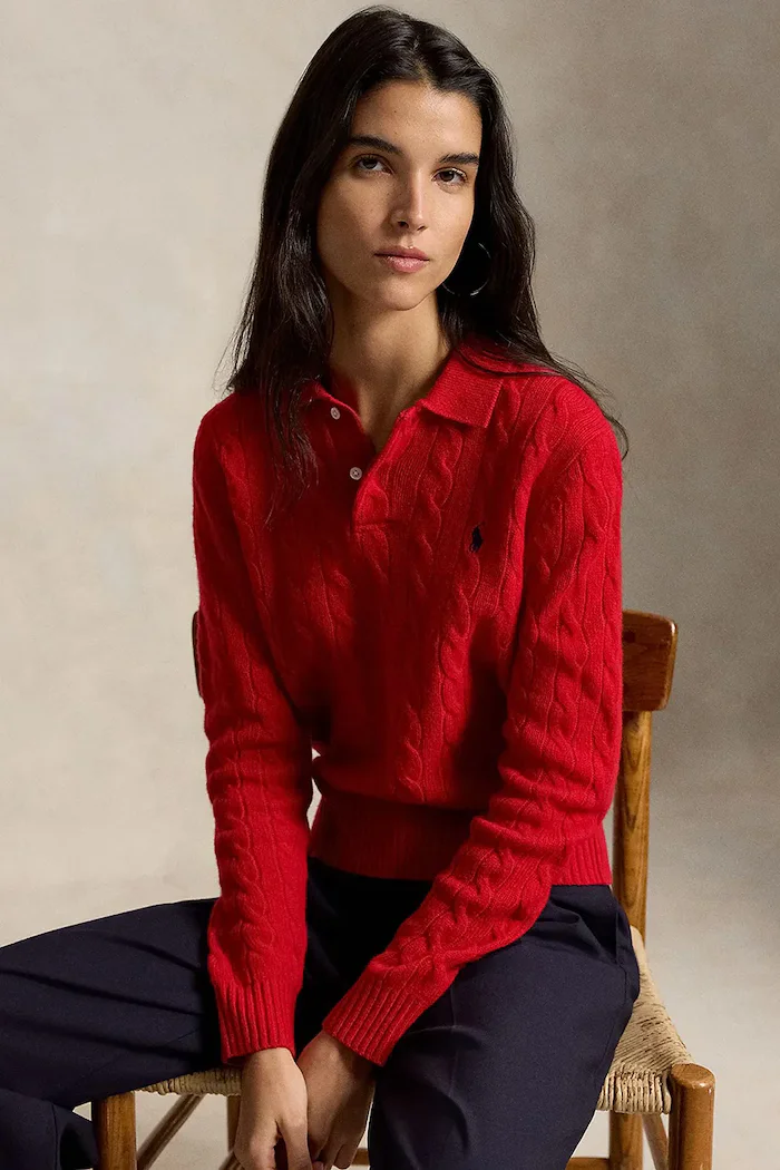 Polo Ralph Lauren пуловер дамски от вълна червен 211972132