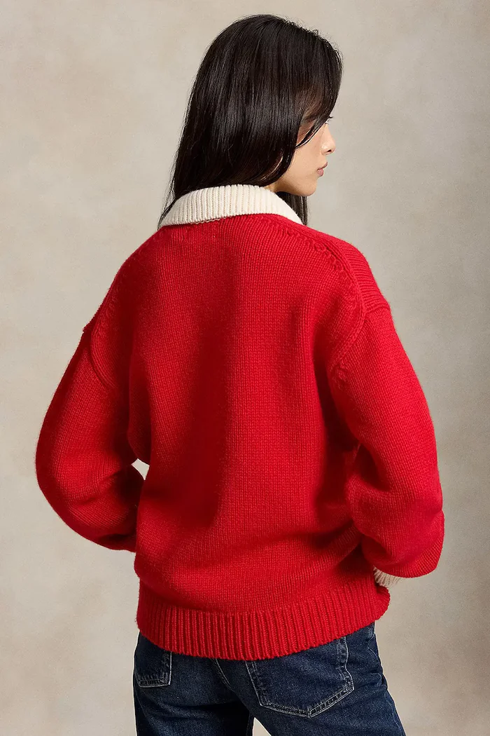 Polo Ralph Lauren пуловер дамски от вълна червен 211B17749