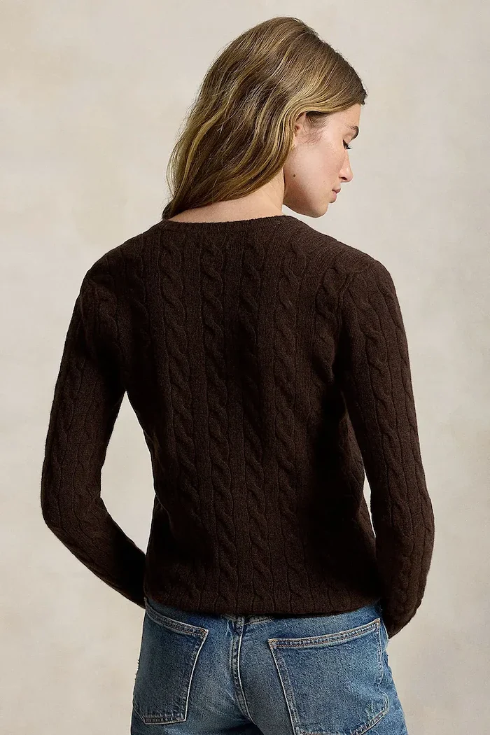 Polo Ralph Lauren пуловер дамски от вълна кафяв 211971866