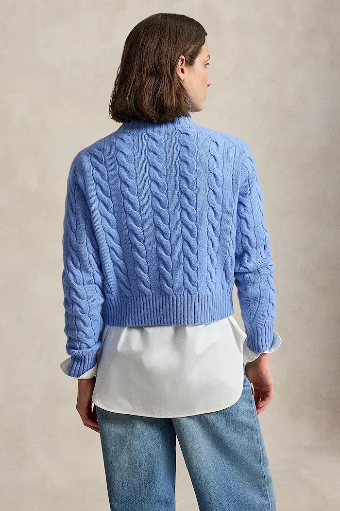 Polo Ralph Lauren пуловер дамски от вълна син 211B17734