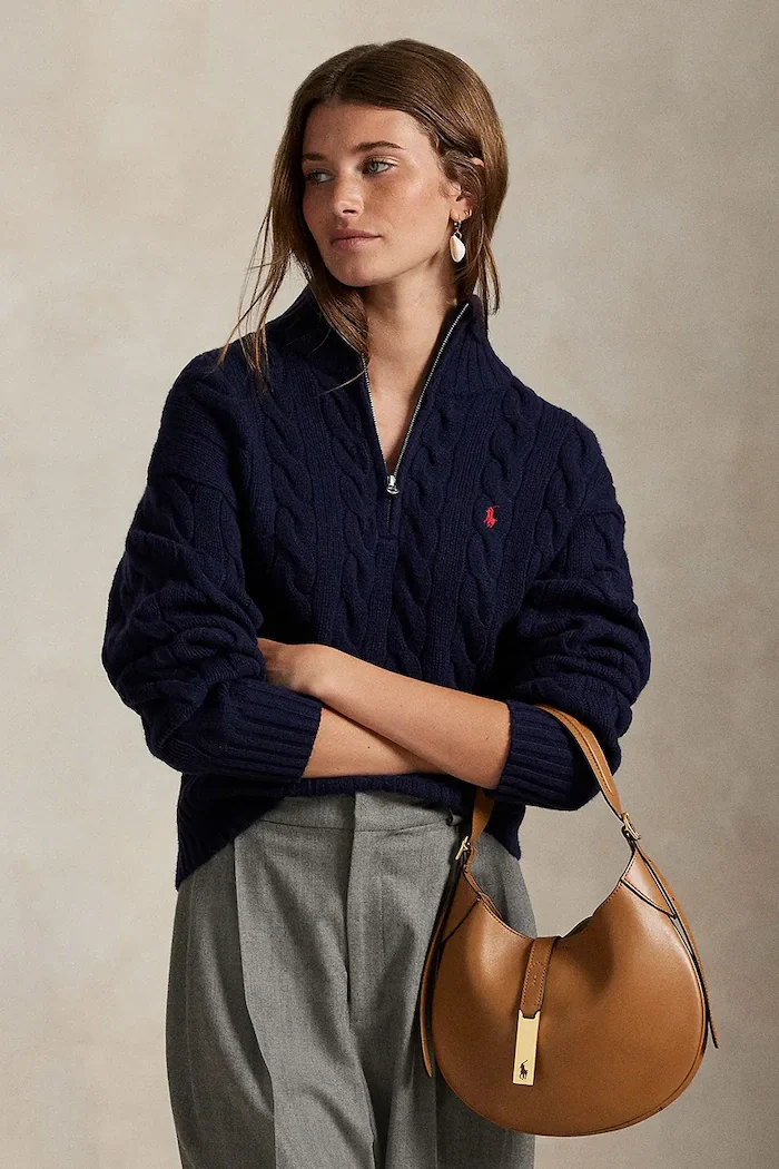 Polo Ralph Lauren пуловер дамски от вълна тъмносин 211972130