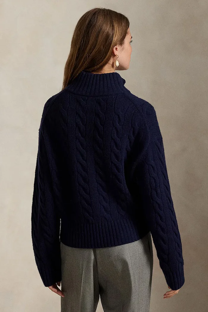Polo Ralph Lauren пуловер дамски от вълна тъмносин 211972130