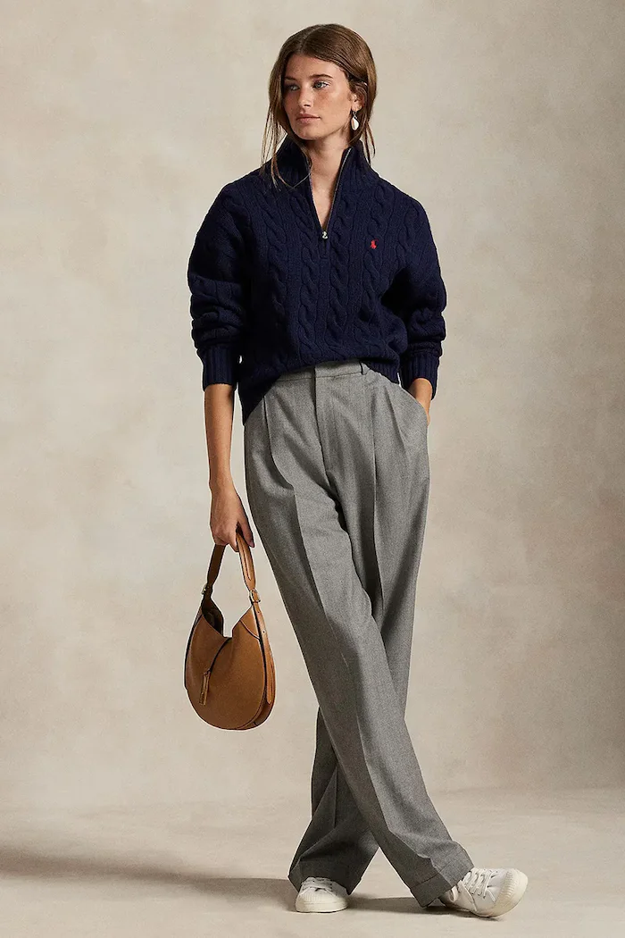 Polo Ralph Lauren пуловер дамски от вълна тъмносин 211972130