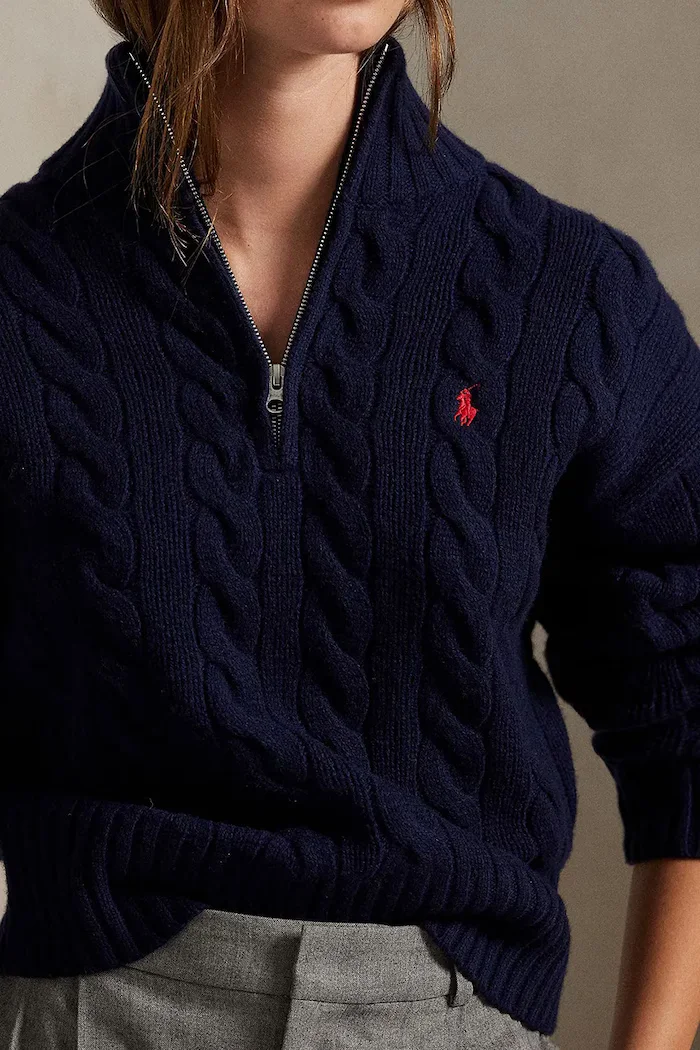 Polo Ralph Lauren пуловер дамски от вълна тъмносин 211972130