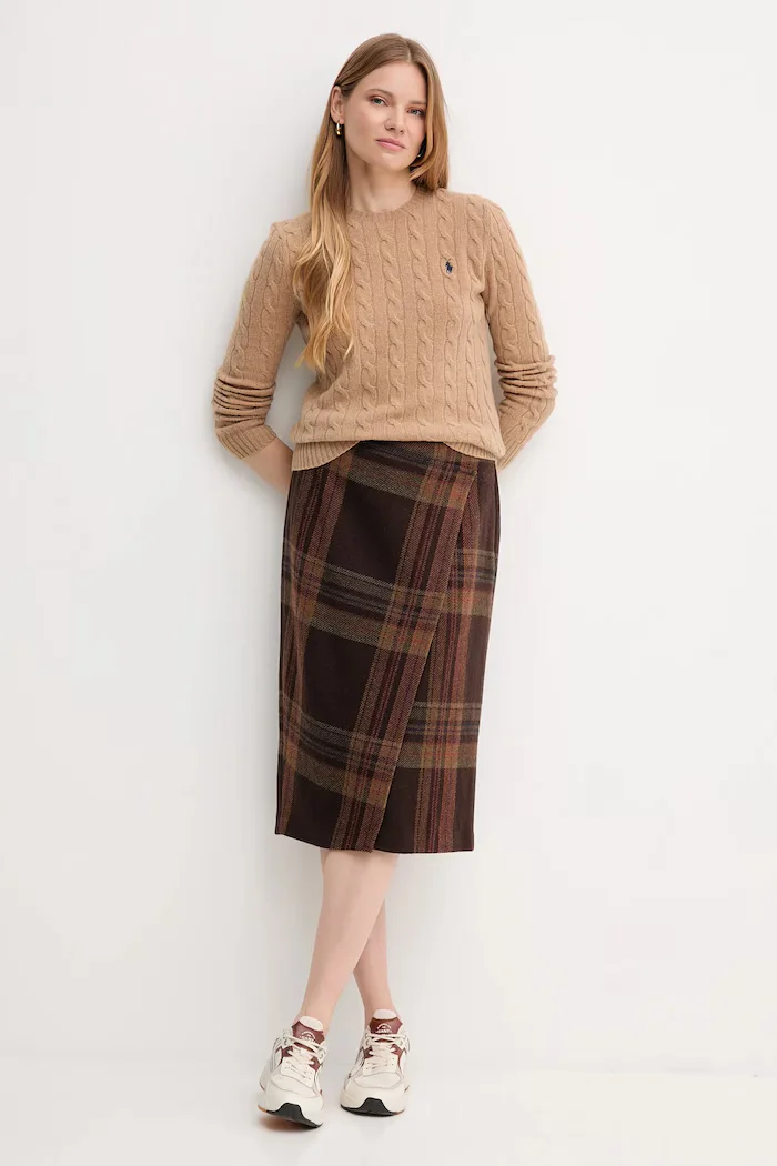 Polo Ralph Lauren пуловер дамски с добавен кашмир бежов 211971865