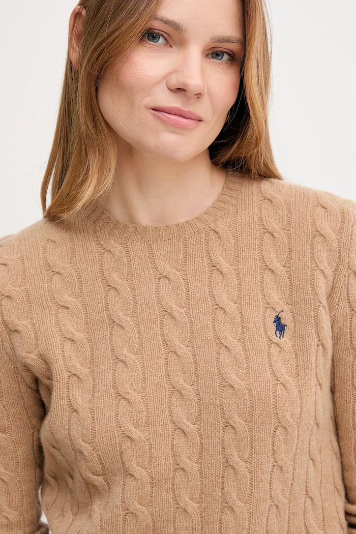 Polo Ralph Lauren пуловер дамски с добавен кашмир бежов 211971865
