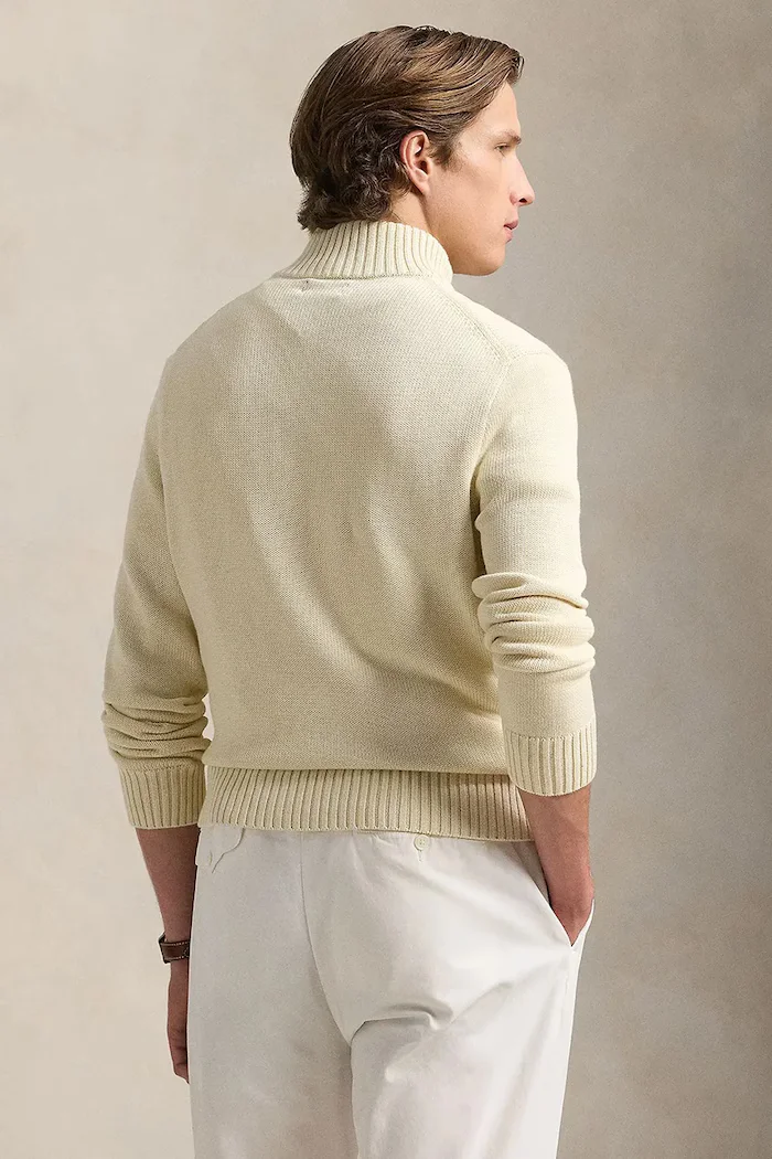 Polo Ralph Lauren пуловер мъжки от памук бежов 710859939