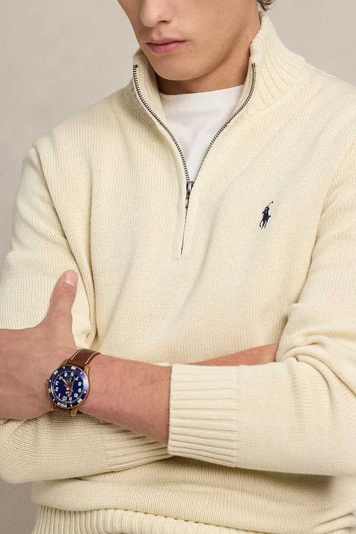 Polo Ralph Lauren пуловер мъжки от памук бежов 710859939