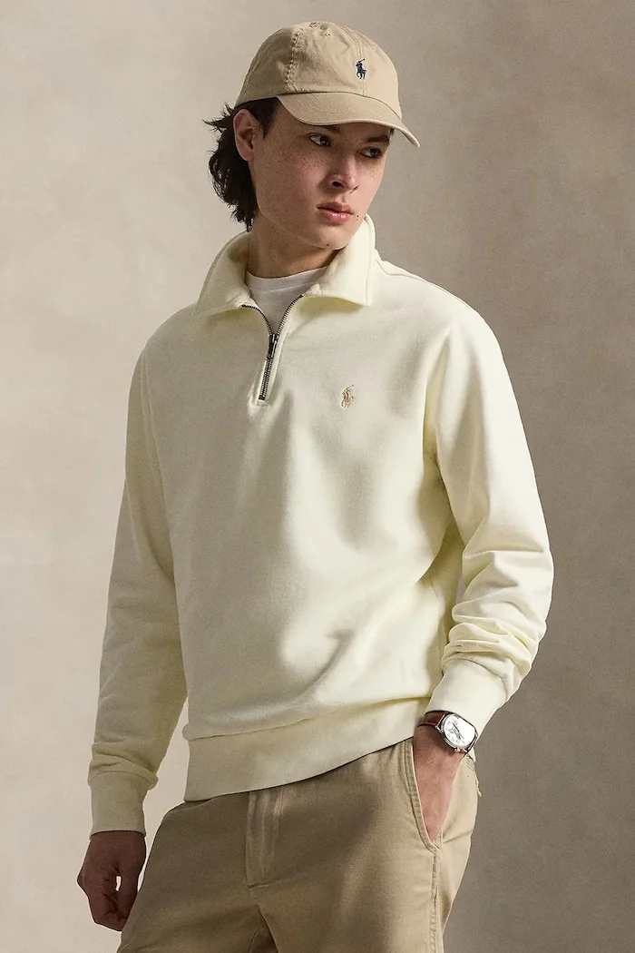 Polo Ralph Lauren пуловер мъжки от памук бежов 710B18911
