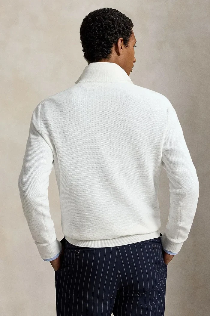 Polo Ralph Lauren пуловер мъжки от памук бял 710B18060